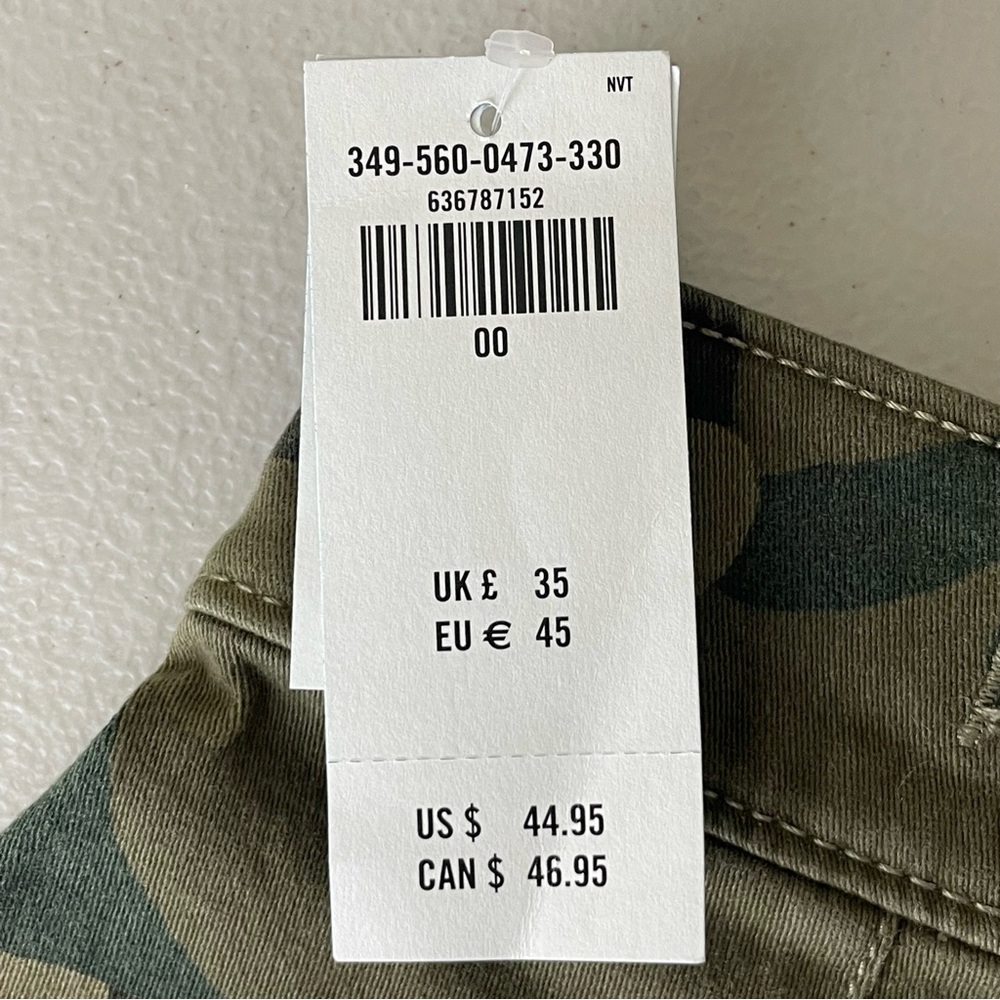 HOLLISTER NWT ULTRA HIGH RISE GREEN CAMO TWILL MOM DENIM SHORTS 00 - Picture 5 of 10